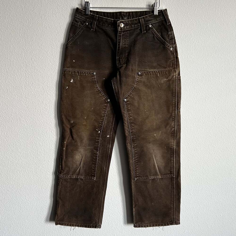 Carhartt WOMENS faded brown double knee carpenter pants